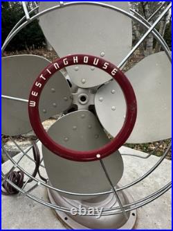 Vintage 1950s Mid Century Retro Oscillating Fan LARGE 18 -Rewired excellent con
