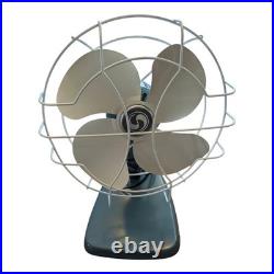 Vintage 1950s Superior Electric Model 800 Desk Fan MCM Atomic Age Grey Metal Tab