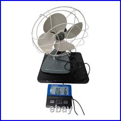 Vintage 1950s Superior Electric Model 800 Desk Fan MCM Atomic Age Grey Metal Tab