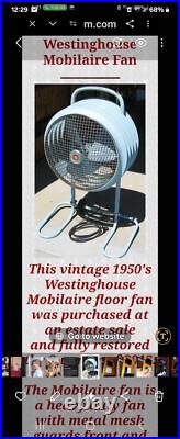 Vintage 50 S Jet Fan With New Fan Motor originally westinghouse mobilaire fan Vintage 50 S Jet Fan With New Fan Motor originally westinghouse mobilaire fan