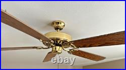 Vintage 52 Brass Ceiling Fan Classic Vented Motor, Tested Works