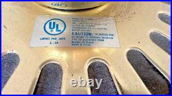 Vintage 52 Brass Ceiling Fan Classic Vented Motor, Tested Works