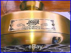 Vintage 52 Hunter Olde Tyme Original Ceiling Fan #23552 Antique Brass