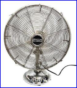 Vintage ART DECO Chrome CINNI Oscillating 3 Speed 16 Electric Fan dsp