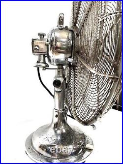 Vintage ART DECO Chrome CINNI Oscillating 3 Speed 16 Electric Fan dsp