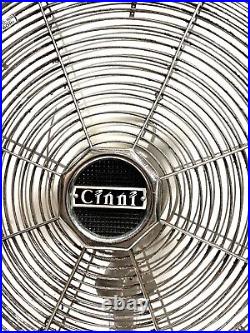 Vintage ART DECO Chrome CINNI Oscillating 3 Speed 16 Electric Fan dsp