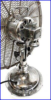 Vintage ART DECO Chrome CINNI Oscillating 3 Speed 16 Electric Fan dsp