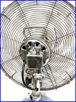 Vintage ART DECO Chrome CINNI Oscillating 3 Speed 16 Electric Fan dsp