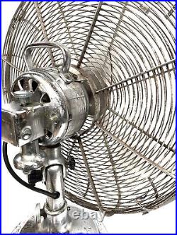 Vintage ART DECO Chrome CINNI Oscillating 3 Speed 16 Electric Fan dsp