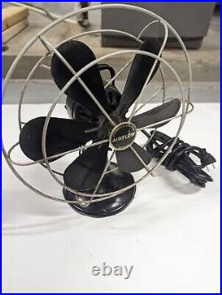 Vintage AirFlow 6 blade metal adjustable tilt oscillating desktop fan WORKS