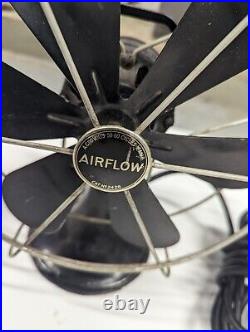Vintage AirFlow 6 blade metal adjustable tilt oscillating desktop fan WORKS