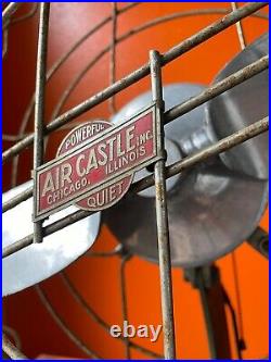 Vintage Air Castle Fan antique deco industrial air plane steam punk propeller mc