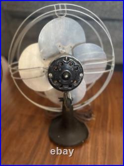 Vintage Airliner Edison Manufacturing Electric Table Fan Working 10 Blade 110