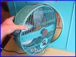 Vintage Alaskan reversible rotatable metal cage 4 speed window fan