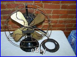 Vintage Antique 12 CENTURY Type S3 No. 11123 Brass Blade Cage Electric Table Fan