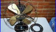 Vintage Antique 12 CENTURY Type S3 No. 11123 Brass Blade Cage Electric Table Fan