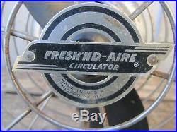 Vintage / Antique 18 Fresh'nd Aire Model 17 Fan With Airplane Propeller Blade