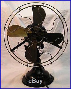 Vintage Antique Century 12 Brass Blade Electric Fan