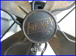 Vintage Antique Desk Table Top Fan Energex 5260 Brass Cast Iron