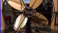 Vintage Antique Diehl 1920s 10 in oscillating fan With brass blades (Restored)