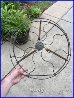 Vintage Antique Electric Fan 16 BRASS Cage Guard good for resto