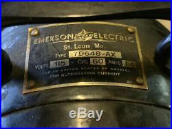 Vintage Antique Emerson Electric Cast Iron Black Fan Four Metal Blades