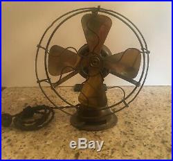 Vintage Antique Emerson Trojan 1911 ALL BRASS Electric Fan