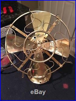 Vintage Antique Fan Westinghouse 8' Brass Fan 1912