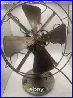 Vintage Antique Fitzgerald Mfg Co The Star Electric Fan 10 Brass Blade #6087