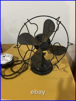 Vintage Antique Fitzgerald Star Rite Fan 10 Brass Blade Cut Cord Collectible