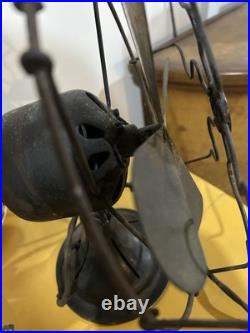 Vintage Antique Fitzgerald Star Rite Fan 10 Brass Blade Cut Cord Collectible