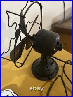 Vintage Antique Fitzgerald Star Rite Fan 10 Brass Blade Cut Cord Collectible