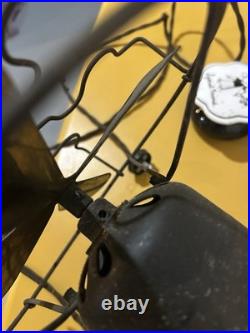 Vintage Antique Fitzgerald Star Rite Fan 10 Brass Blade Cut Cord Collectible