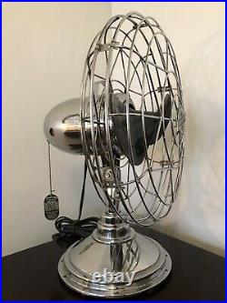 Vintage Antique Freshnd Aire Model 14 Chrome Fan With Bakelite Blades