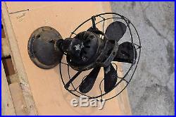 Vintage Antique GE AO Fan Motor 6 Blade Oscillating 12 AC Pat. 1906 Cat. 78777