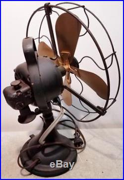 Vintage Antique GE Brass Oscillating Variable Speed Table Fan