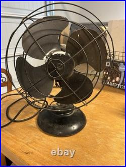 Vintage/Antique General Electric Black Electric Fan Cast Iron 1920s Works