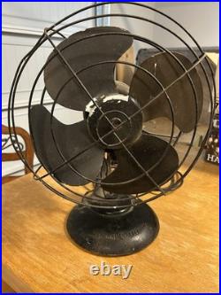 Vintage/Antique General Electric Black Electric Fan Cast Iron 1920s Works