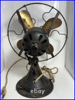 Vintage Antique Star Rite 4 Brass Blade Electric Metal Fan 10 Diameter