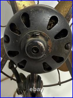 Vintage Antique Star Rite 4 Brass Blade Electric Metal Fan 10 Diameter