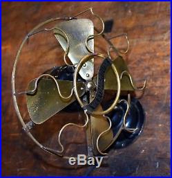 Vintage Antique Westinghouse 8 Brass Blade Fan Runs Great Very Nice Original