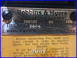 Vintage Art Deco Robbins & Myers Oscillating Fan, Model# 5404, Retro Steampunk