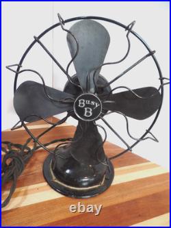 Vintage Busy B Desk Fan 9'' Blade Kelmet Corp. New Haven Connecticut Ct. Working