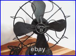Vintage Busy B Desk Fan 9'' Blade Kelmet Corp. New Haven Connecticut Ct. Working