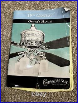 Vintage Casablanca 19th Century Ceiling Fan Gilded Silver With Controller 99075T