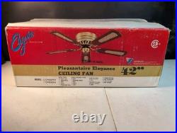 Vintage Ceiling Fan Elegance Brass One Side Cane Wicker 4 Blades 42 NOS