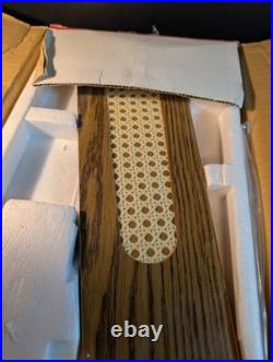 Vintage Ceiling Fan Elegance Brass One Side Cane Wicker 4 Blades 42 NOS