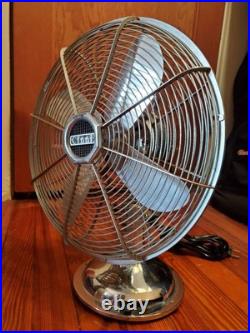 Vintage Cinni Electric 3 Speed Oscillating 12 Fan Chrome Mid Century EamsNice