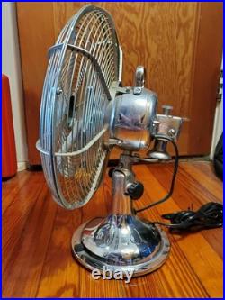 Vintage Cinni Electric 3 Speed Oscillating 12 Fan Chrome Mid Century EamsNice