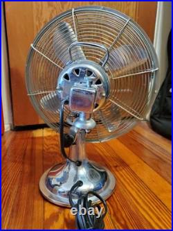 Vintage Cinni Electric 3 Speed Oscillating 12 Fan Chrome Mid Century EamsNice